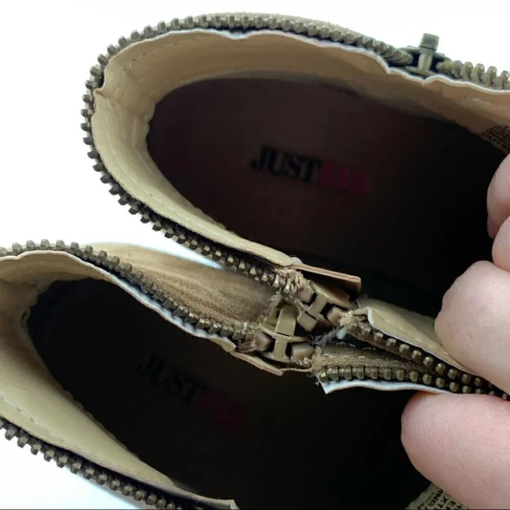 Just fab Tuvee ankle booties 7 37.5 tan western